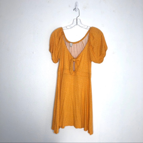 love, Fire Dresses & Skirts - Love, fire Yellow Polka Dot Tie Fit Flare Dress M